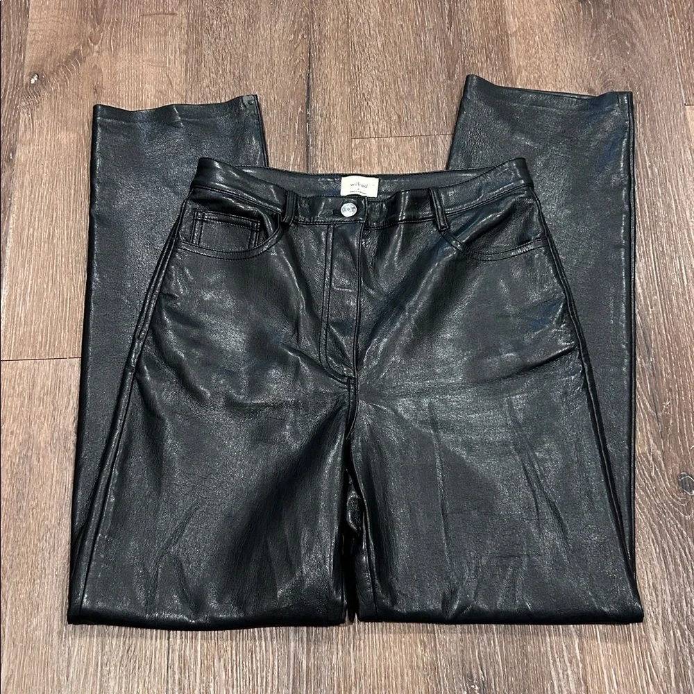 Wilfred black‎ Faux Leather Trousers size 6